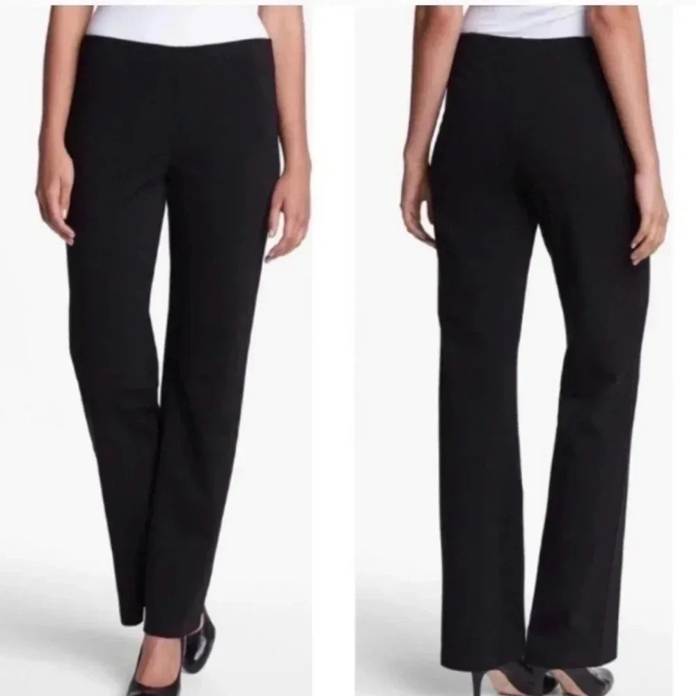 Eileen Fisher black pull on ponte pants